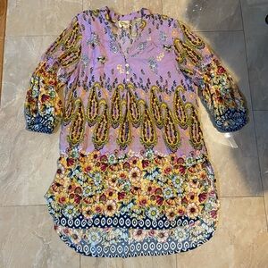 Fig and Flower Purple Paisley Top
